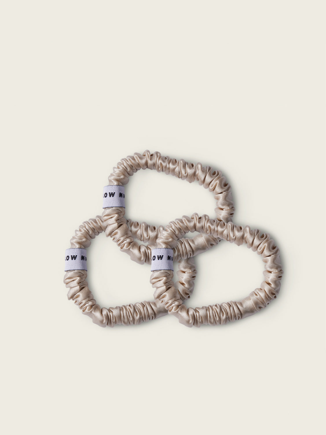 3-Pak Silke Scrunchies/Beige