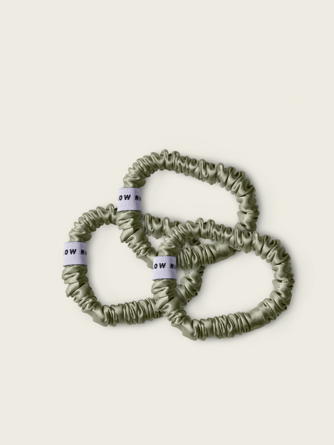3-Pak Silke Scrunchies/Sage Green