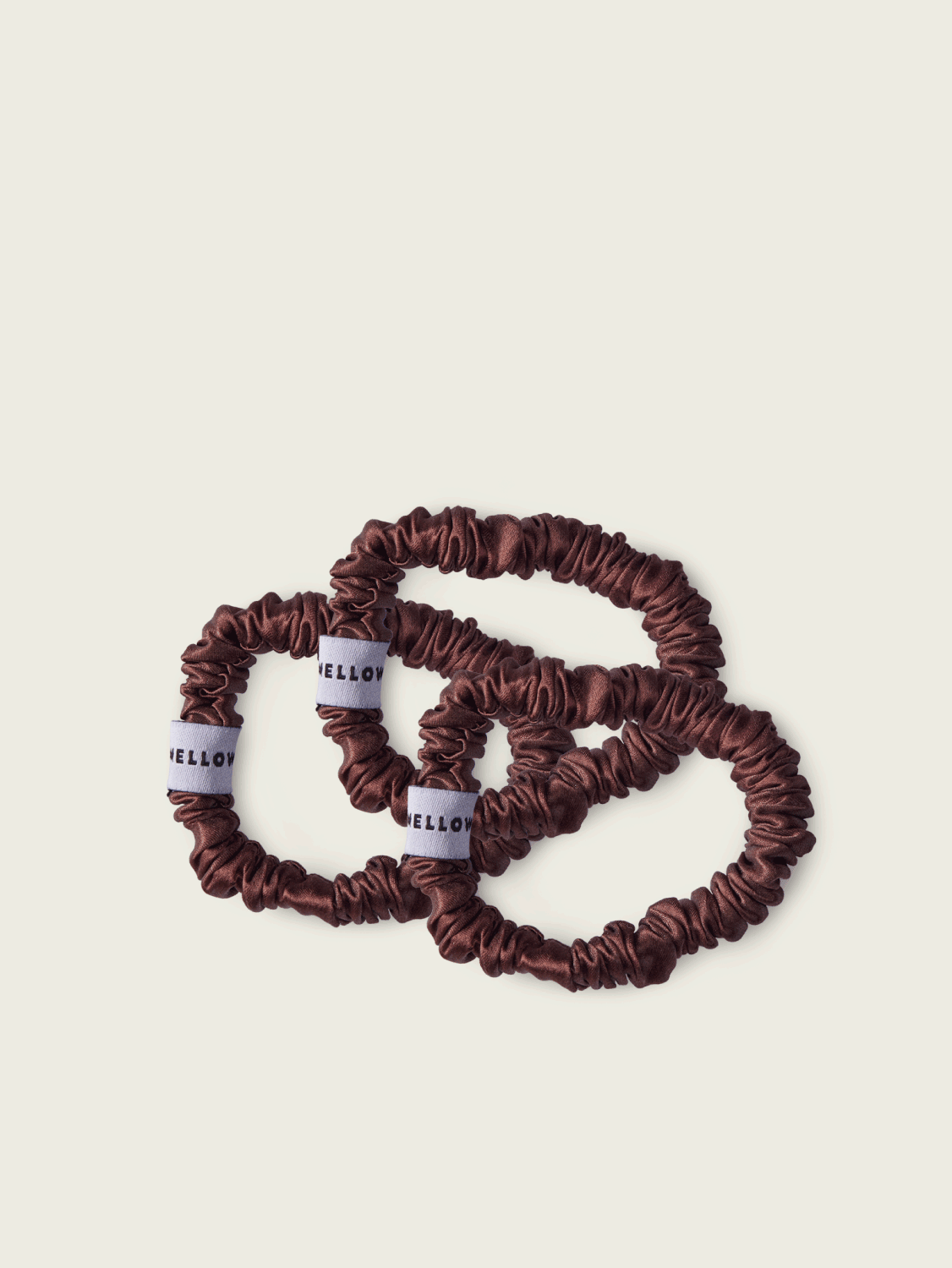 3-Pak Silke Scrunchies/Brun